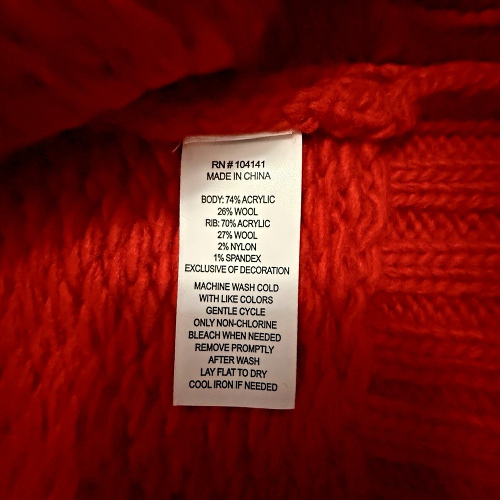 Alpine Design Zip Cardigan Mens Large Red Mountain Peak Wool Blend Sweater NEW - Picture 4 of 15